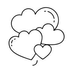heart and cloud icon, heart and cloud line art - simple line art of heart and cloud, perfect for heart and cloud logos and icons