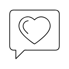 heart in a speech bubble icon, heart in a speech bubble line art - simple line art of heart in a speech bubble, perfect for heart in a speech bubble logos and icons
