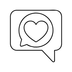 heart in a speech bubble icon, heart in a speech bubble line art - simple line art of heart in a speech bubble, perfect for heart in a speech bubble logos and icons