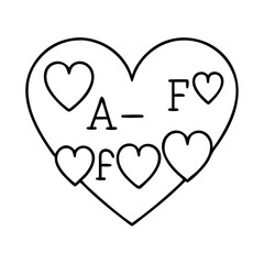 heart with family initials icon, heart with family initials line art - simple line art of heart with family initials, perfect for heart with family initials logos and icons