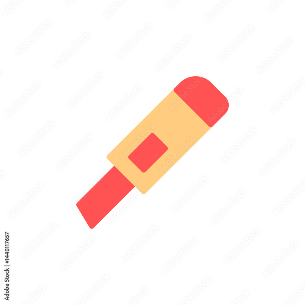 Poster minimalist icon of a colorful marker representing creative stationery tools for art and writing need