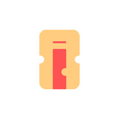 Colorful Stationery Icon Featuring a Pencil Sharpener in Vibrant Red and Yellow Colors Designed for Office and School Use