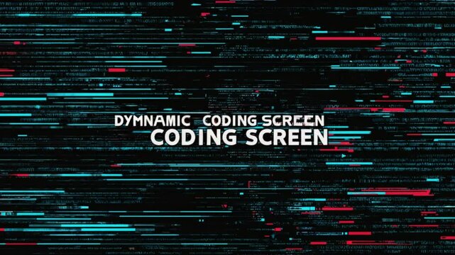 "Dynamic Coding Screen" animates. Great for tech intros, software promos, digital backgrounds. Flowing code visualization.