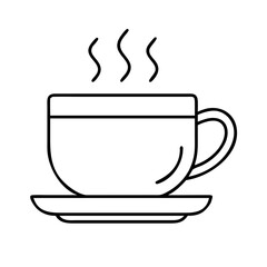 hot cup of coffee icon, hot cup of coffee line art - simple line art of hot cup of coffee, perfect for hot cup of coffee logos and icons
