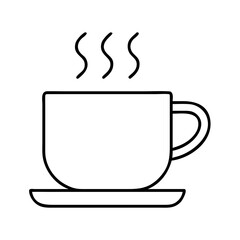 hot cup of coffee icon, hot cup of coffee line art - simple line art of hot cup of coffee, perfect for hot cup of coffee logos and icons