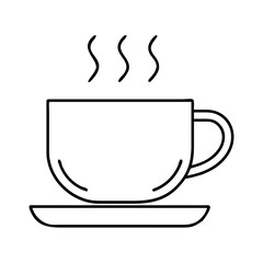 hot cup of coffee icon, hot cup of coffee line art - simple line art of hot cup of coffee, perfect for hot cup of coffee logos and icons