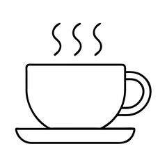 hot cup of coffee icon, hot cup of coffee line art - simple line art of hot cup of coffee, perfect for hot cup of coffee logos and icons