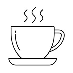 hot cup of tea or coffee icon, hot cup of tea or coffee line art - simple line art of hot cup of tea or coffee, perfect for hot cup of tea or coffee logos and icons