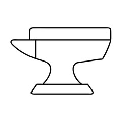 iron anvil icon, iron anvil line art - simple line art of iron anvil, perfect for iron anvil logos and icons
