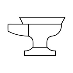 iron anvil icon, iron anvil line art - simple line art of iron anvil, perfect for iron anvil logos and icons
