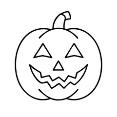 jack o lantern icon, jack o lantern line art - simple line art of jack o lantern, perfect for jack o lantern logos and icons