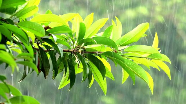 Kerala village summer rain with original sound