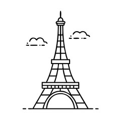landmark e g eiffel tower icon, landmark e g eiffel tower line art - simple line art of landmark e g eiffel tower, perfect for landmark e g eiffel tower logos and icons