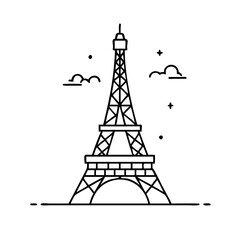 landmark e g eiffel tower icon, landmark e g eiffel tower line art - simple line art of landmark e g eiffel tower, perfect for landmark e g eiffel tower logos and icons