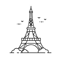 landmark e g eiffel tower icon, landmark e g eiffel tower line art - simple line art of landmark e g eiffel tower, perfect for landmark e g eiffel tower logos and icons