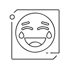 laughter icon, laughter line art - simple line art of laughter, perfect for laughter logos and icons