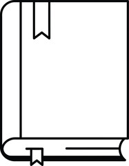 Minimalist Black and White Closed Book with Bookmark