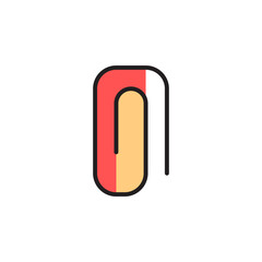 Colorful Minimalist Paperclip Icon Design in Three Distinct Colors Representing Modern Office Stationery Elements