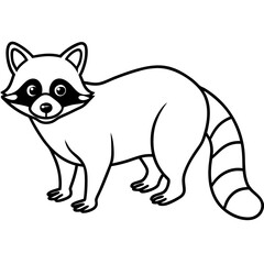 Raccoon Outline Digital Sketch