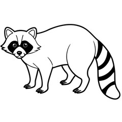 Raccoon Outline Digital Sketch