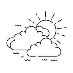 light shining through clouds icon, light shining through clouds line art - simple line art of light shining through clouds, perfect for light shining through clouds logos and icons