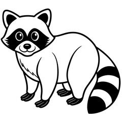 Raccoon Outline Digital Sketch