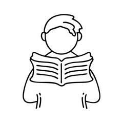 literary character silhouette icon, literary character silhouette line art - simple line art of literary character silhouette, perfect for literary character silhouette logos and icons