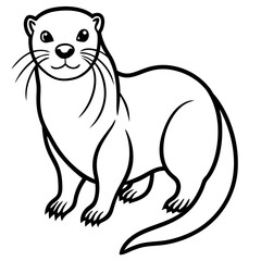 Raccoon Outline Digital Sketch