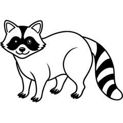 Raccoon Outline Digital Sketch