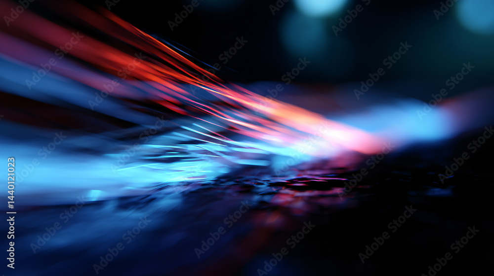 Poster abstract neon light streaks creating a futuristic dynamic background