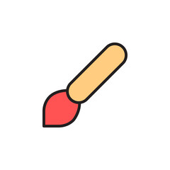 Colorful Brush Icon Representing Creative Stationery Tools for Art and Design in a Minimalistic Workspace Setting