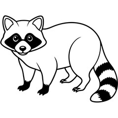 Raccoon Outline Digital Sketch