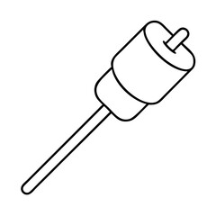 marshmallow on a stick icon, marshmallow on a stick line art - simple line art of marshmallow on a stick, perfect for marshmallow on a stick logos and icons