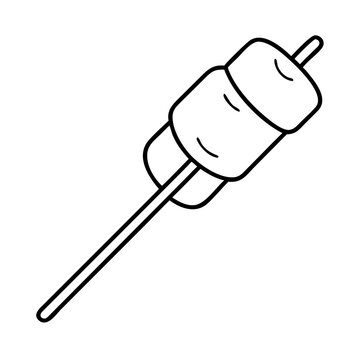 recommend clip art: marshmallow on a stick icon, marshmallow on a stick line art - simple line art of marshmallow on a stick, perfect for marshmallow on a stick logos and icons