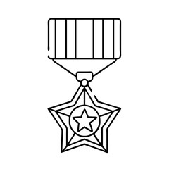 medal of honor icon, medal of honor line art - simple line art of medal of honor, perfect for medal of honor logos and icons