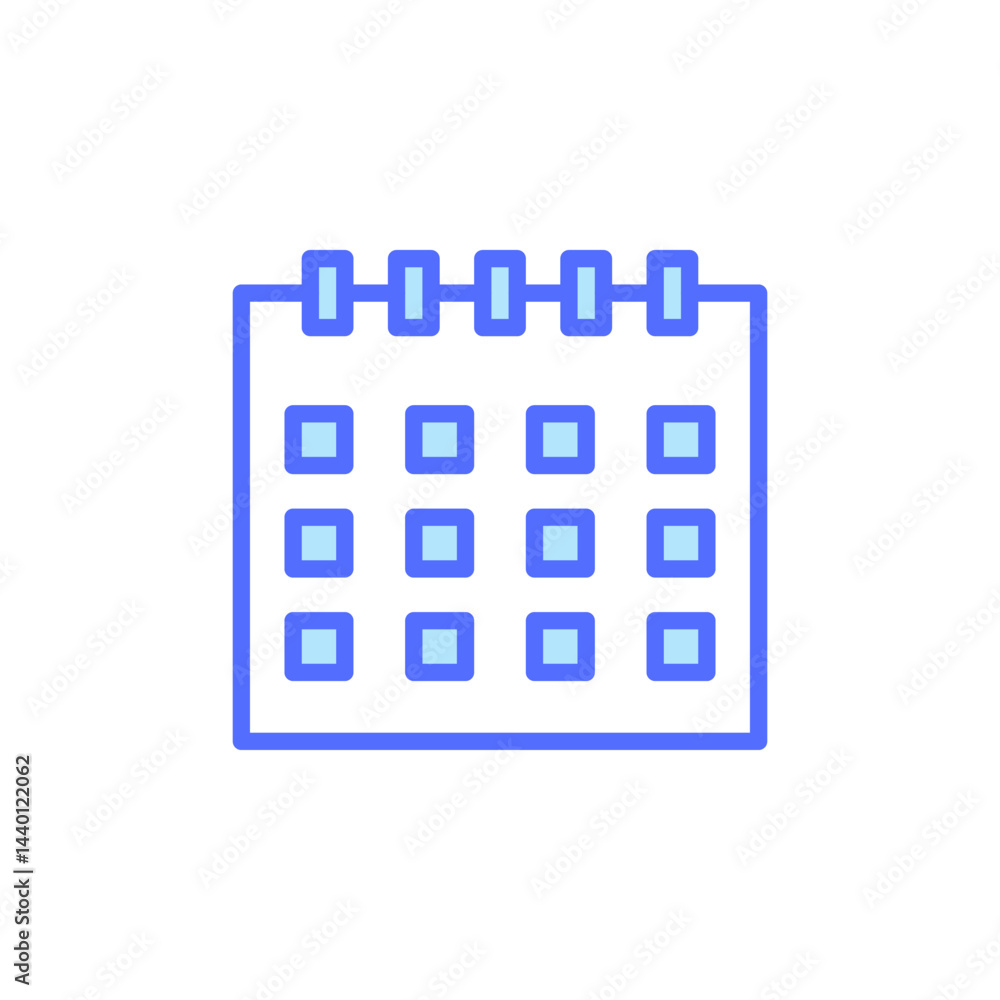 Poster digital calendar icon representation for scheduling and planning tasks in a modern office environmen