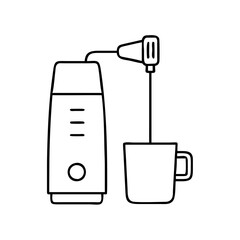milk frother icon, milk frother line art - simple line art of milk frother, perfect for milk frother logos and icons