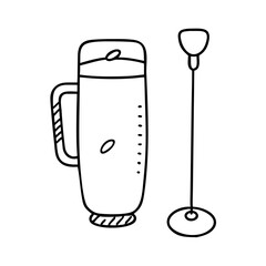 milk frother icon, milk frother line art - simple line art of milk frother, perfect for milk frother logos and icons
