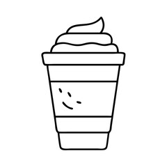 mocha cup icon, mocha cup line art - simple line art of mocha cup, perfect for mocha cup logos and icons