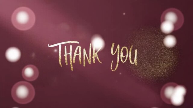 Elegant "Thank You" script animates. Perfect for heartfelt outros, graceful appreciation messages, stylish graphics. Flowing thank you.