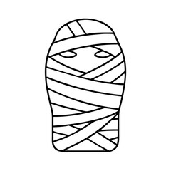 mummy icon, mummy line art - simple line art of mummy, perfect for mummy logos and icons