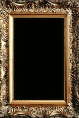 antique gold frame, mock up style, on an isolated white background