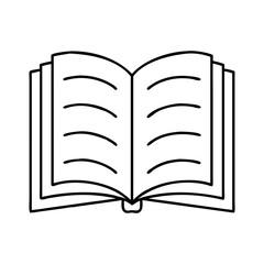 open book icon, open book line art - simple line art of open book, perfect for open book logos and icons