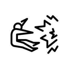 Obraz premium explode outline icon. stickman black line art illustration.