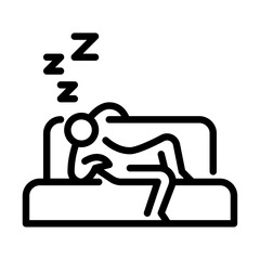 Drive a car outline icon. stickman black line art illustration.