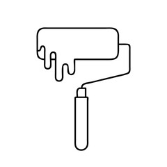 paint roller icon, paint roller line art - simple line art of paint roller, perfect for paint roller logos and icons