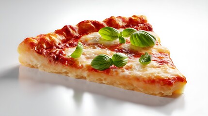 Delicious cheesy pizza slice with basil (2)