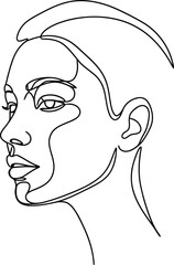 Minimalist Single-Line Woman's Face Profile