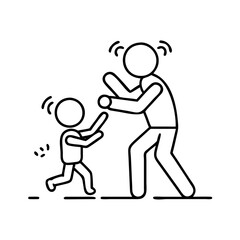 parent and child playing together icon, parent and child playing together line art - simple line art of parent and child playing together, perfect for parent and child playing together logos and icons