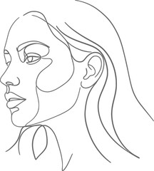 Minimalist Single-Line Woman's Face Profile